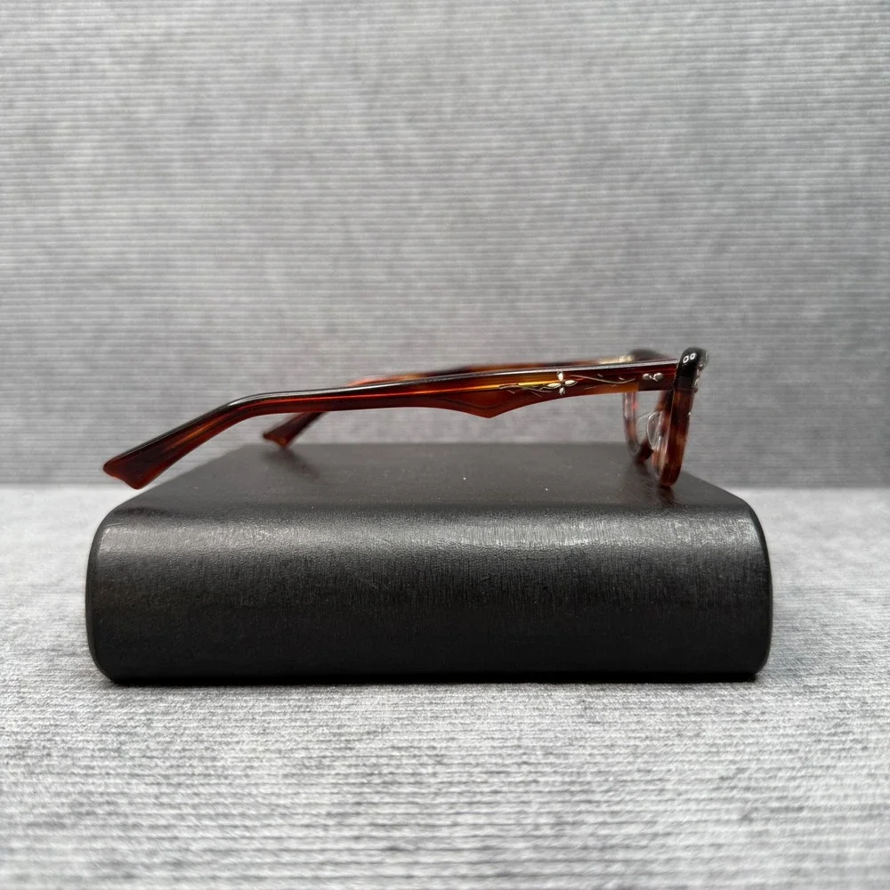 Vintage 60s A Paris Cat Eye Y2k Glasses‎ Tortoise Shell Silver Floral France Vtg